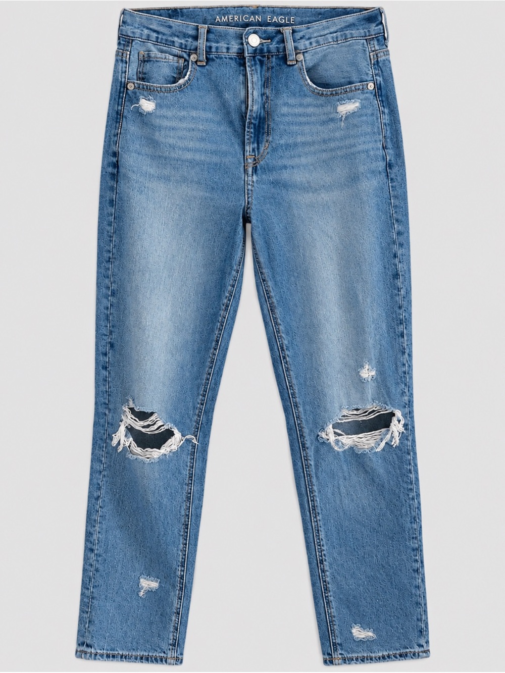 American Eagle Light Blue Ripped Mom Jean - size 6